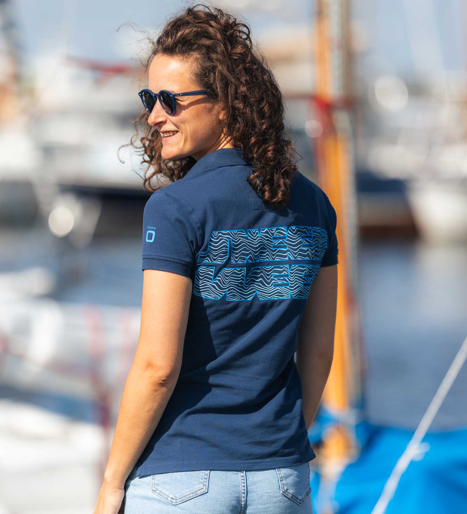 Polo stretch Azul marino para Mujer 